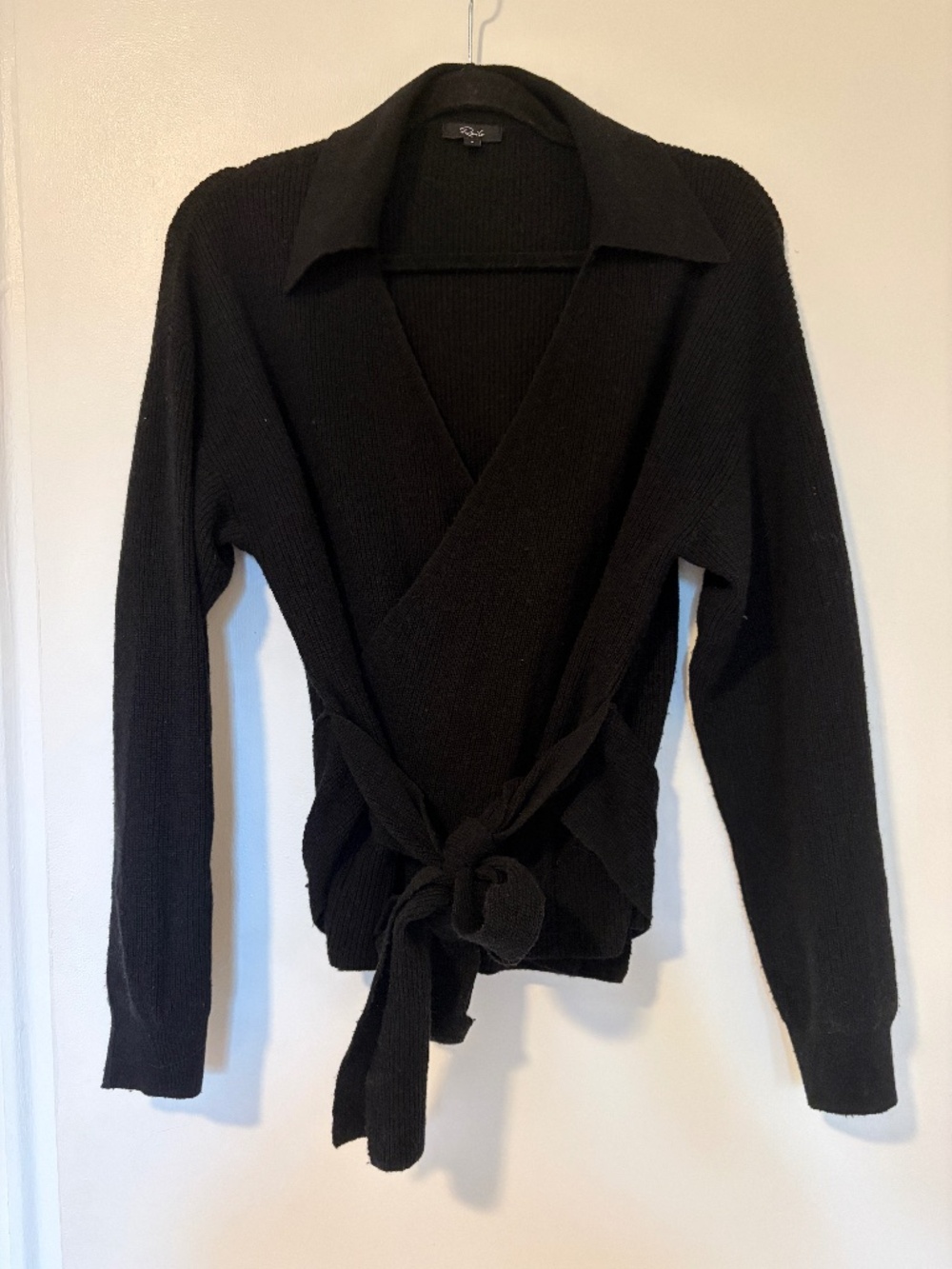 Rails Black collared wrap sweater Size Small